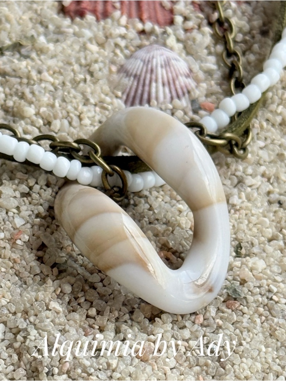 Alquimia by Ady Cream Shell-Link Layered Necklace - Picture 2 of 4